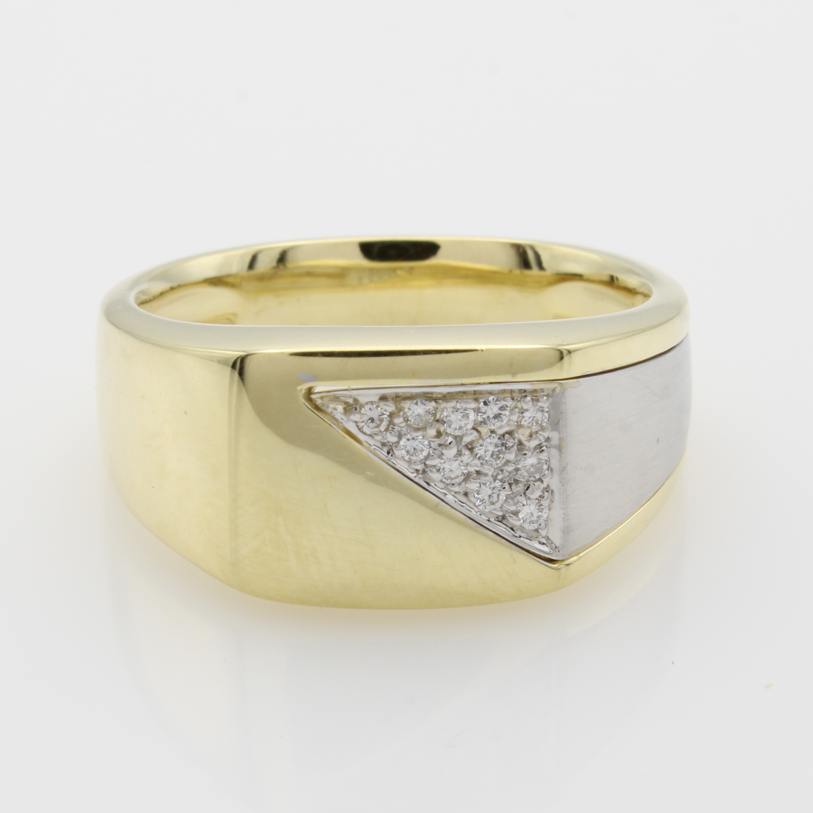 Image 27037657 - Herrenring mit Brillanten, GG/WG 585/000, Brill. in Dreieck gef. zus. ca. 0.09 ct Weiß/ ...