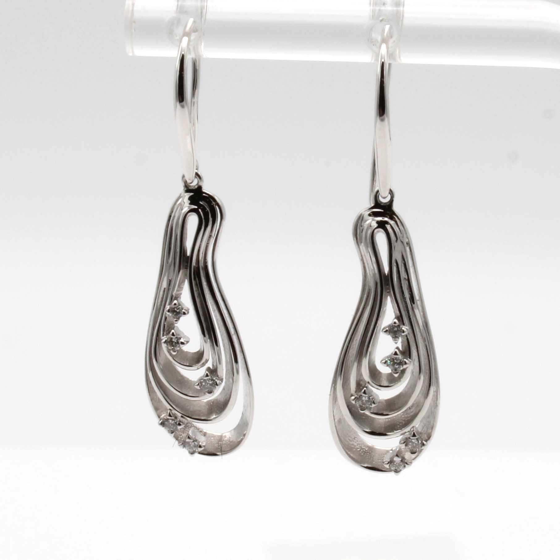 Image 27037693 - Paar Ohrgehänge mit Brillanten, WG 585/000, in 4-reihiger Tropfenform, Brill. zus. ca. ...