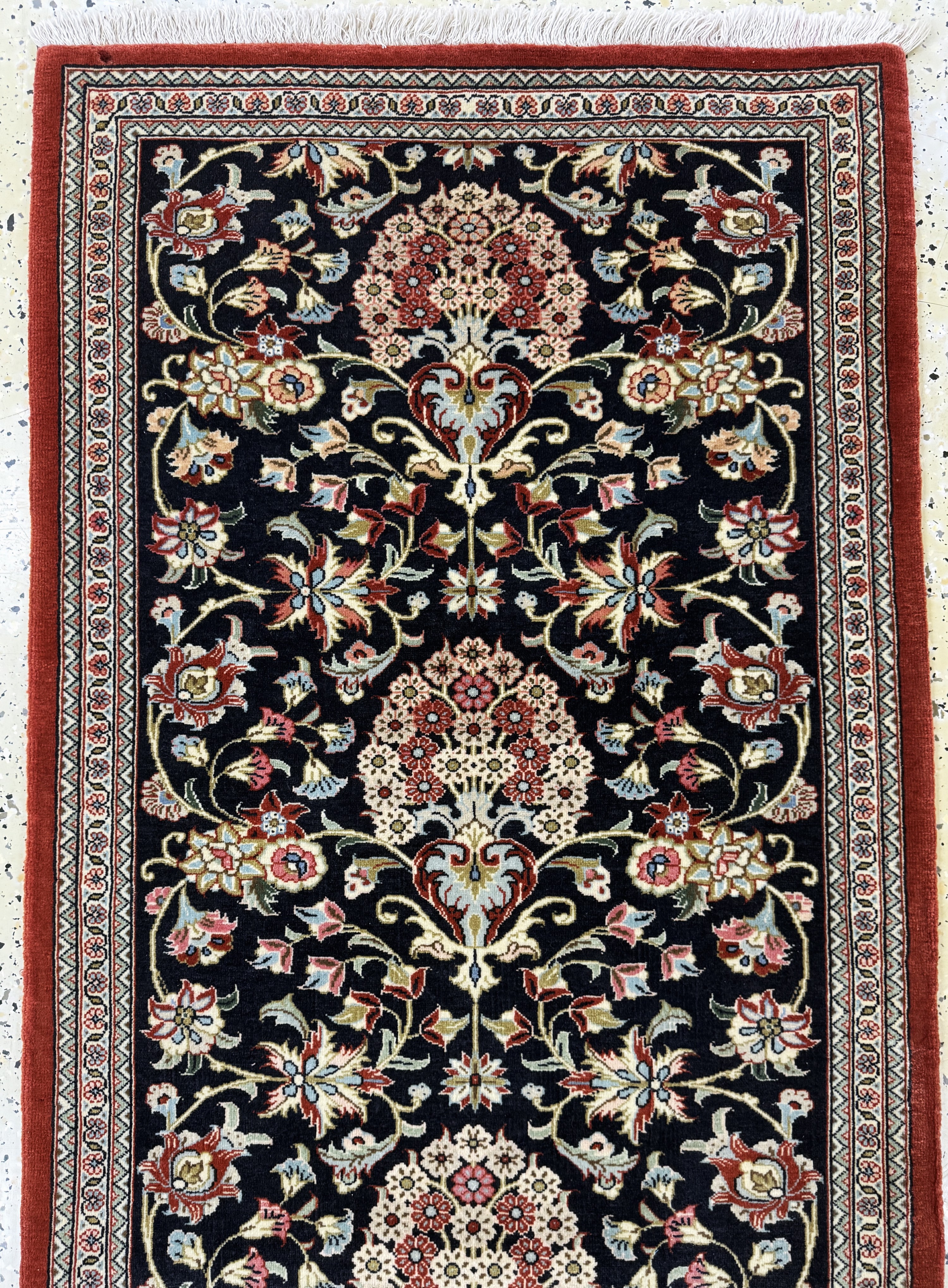 Detail a: Ghom Kork, Persien, Ende 20.Jhd, Korkwolle auf Baumwolle, ca. 205 x 72 cm, EHZ: 2