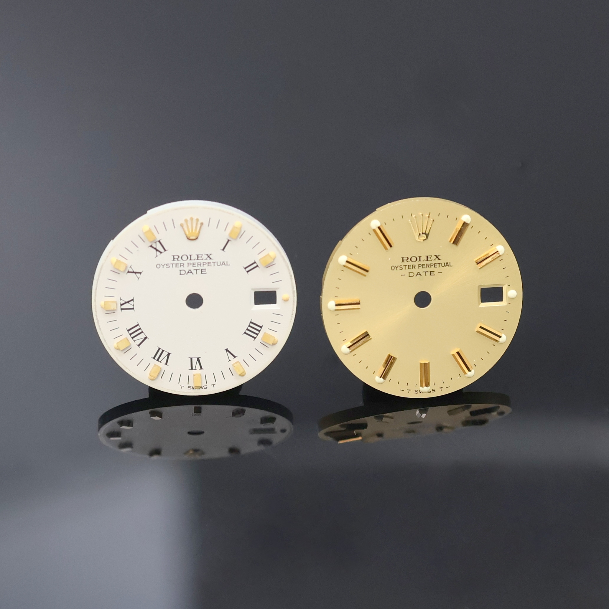 Image 27037699 - ROLEX 2 Damenarmbanduhr-Zifferblätter für das Modell Oyster Perpetual Date, 1x ...