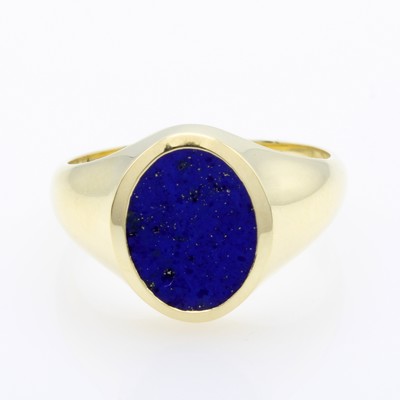 Image Ring mit Lapislazuli, GG 585/000, ovaler Lapislazuli, RW ca. 58 Schätzpreis: 2200, - EUR