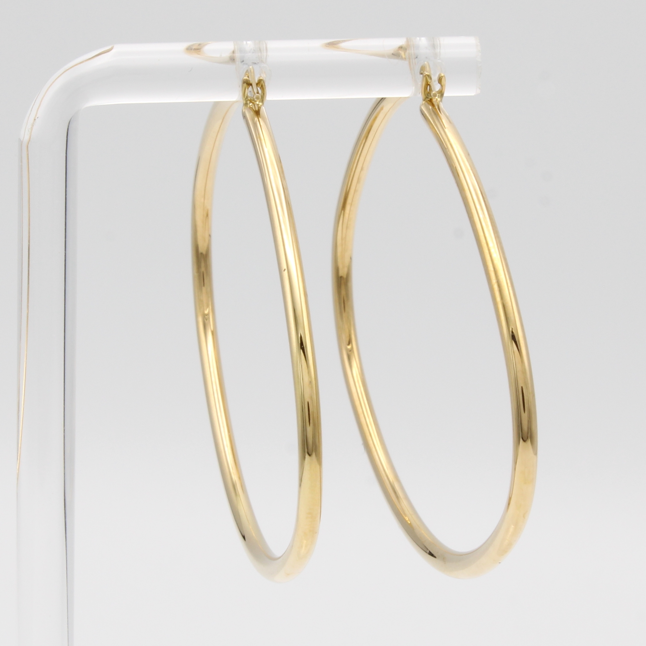 Image 27037705 - Paar Creolen, GG 750/000, querovale Form, glattes Design