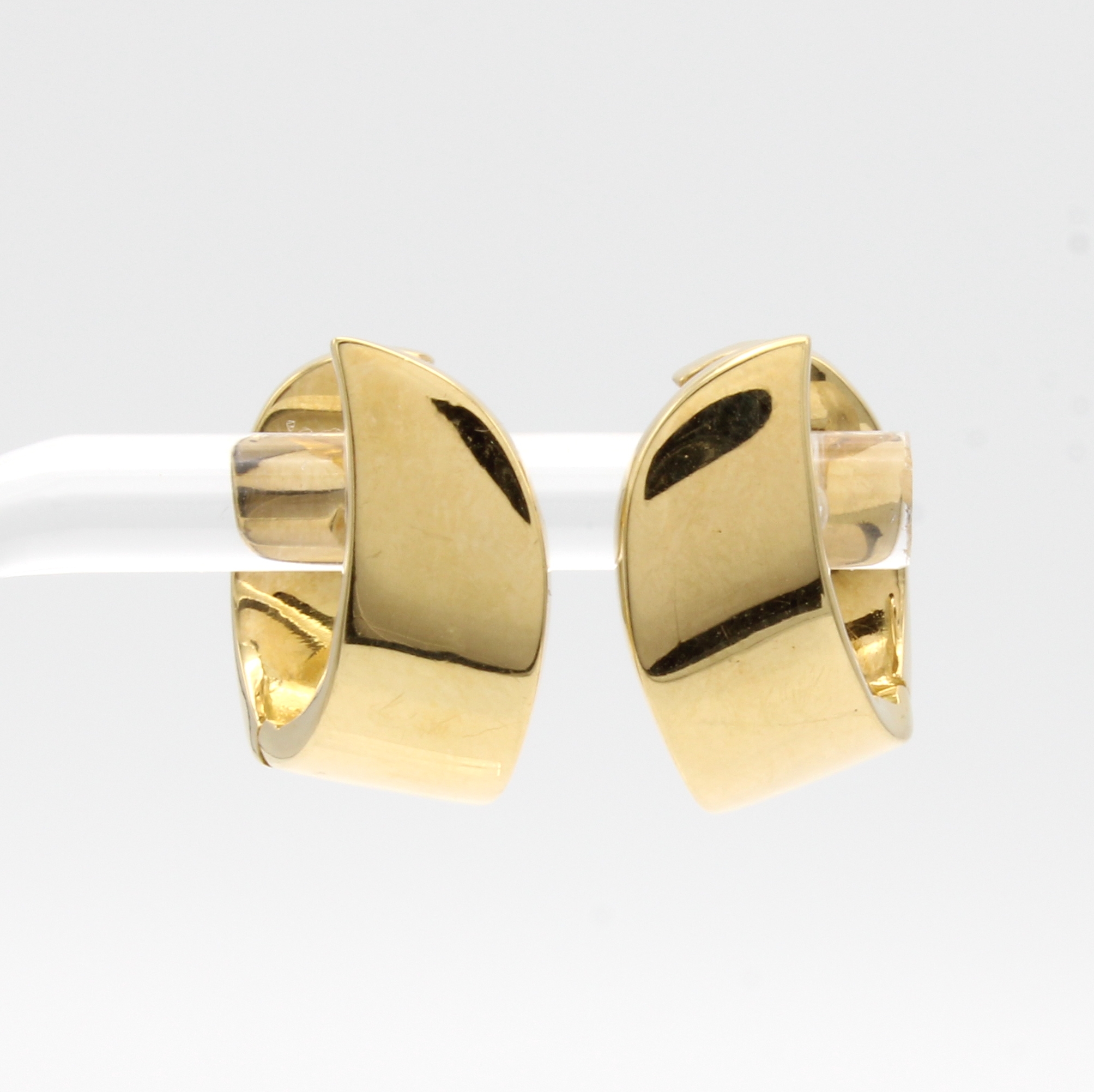 Image 27037711 - Paar Klappcreolen, GG 750/000, abgeschrägte Form, glattes Design