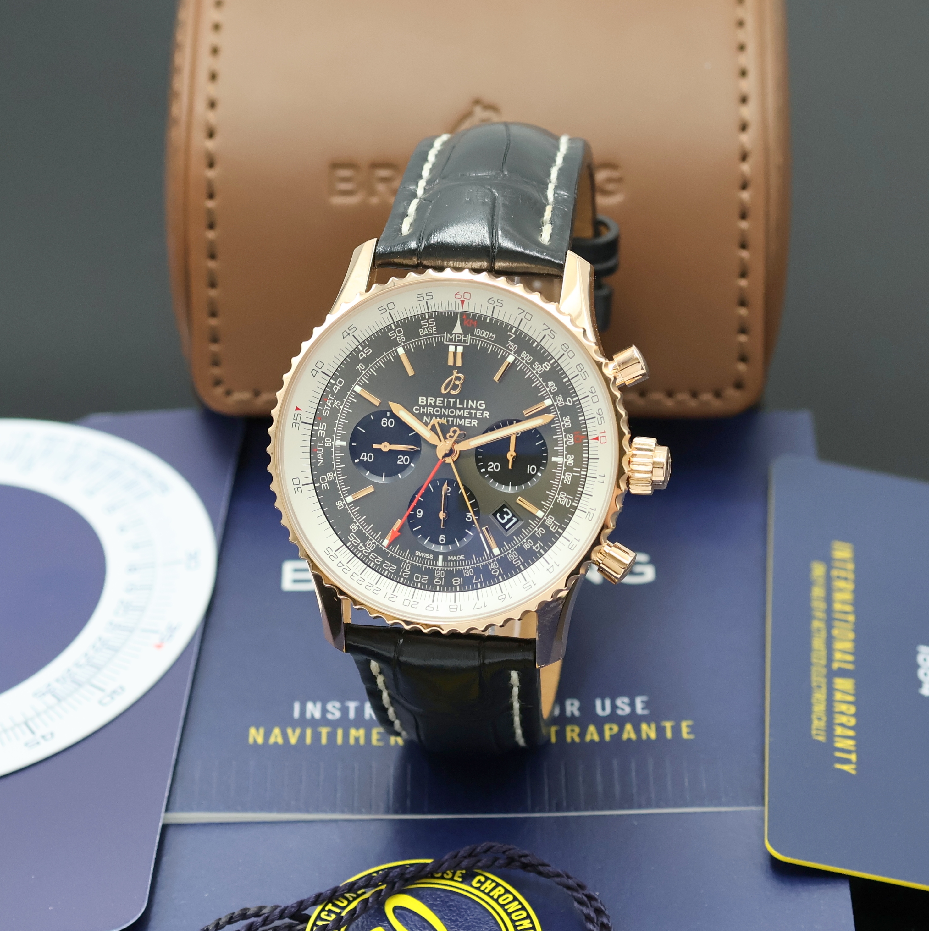 Image 27037797 - BREITLING Armbandchronograph Chronometer Navitimer Rattrapante in RG 750/000 Referenz ...