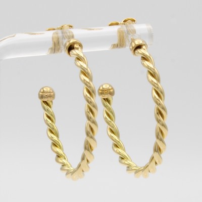 Image Paar Steckcreolen, GG 750/000, gedrehte Optik