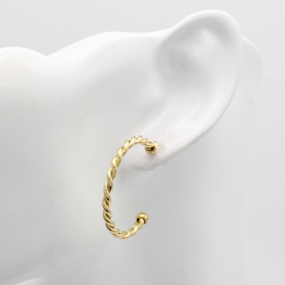 27037707a - Paar Steckcreolen, GG 750/000, gedrehte Optik