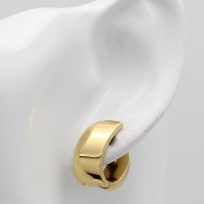 27037711a - Paar Klappcreolen, GG 750/000, abgeschrägte Form, glattes Design