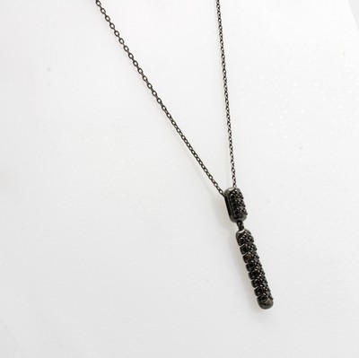 Image Collier mit Brillanten, WG 750/000 u. Pal- ladium geschwärzt, Brill. zus. ca. 0.55 ct ...