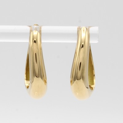 Image Paar Klappcreolen, GG 750/000, l. geschwungene, ovale Form im Verlauf