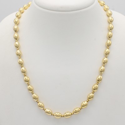 27037760a - Kette, GG 750/000, olivenförmige Glieder, kl. Zwischenkugeln, L. ca. 45.5 cm