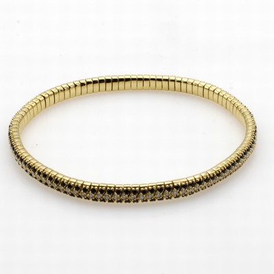 27037761a - Armband mit Saphiren und Brillanten, GG 750/000, l. flexibel, 200 Saphire zus. ca. 2.6 ...