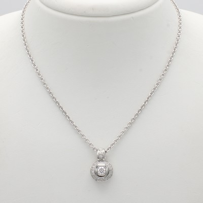 27037776a - Anhänger mit Brillanten an Kette, WG 585/000, Solitär u. Besatzbrill. (z.T. auch in ...