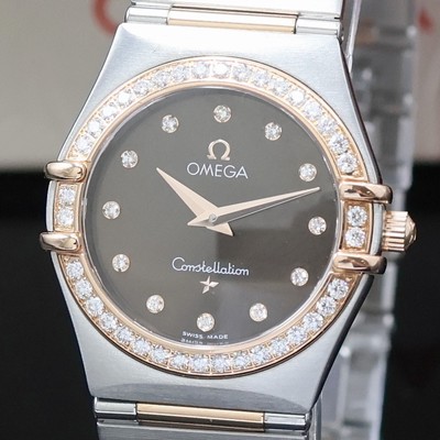27037795a - OMEGA nahezu neuwertige Damenarmbanduhr Constellation in Stahl/Rosegold Referenz ...