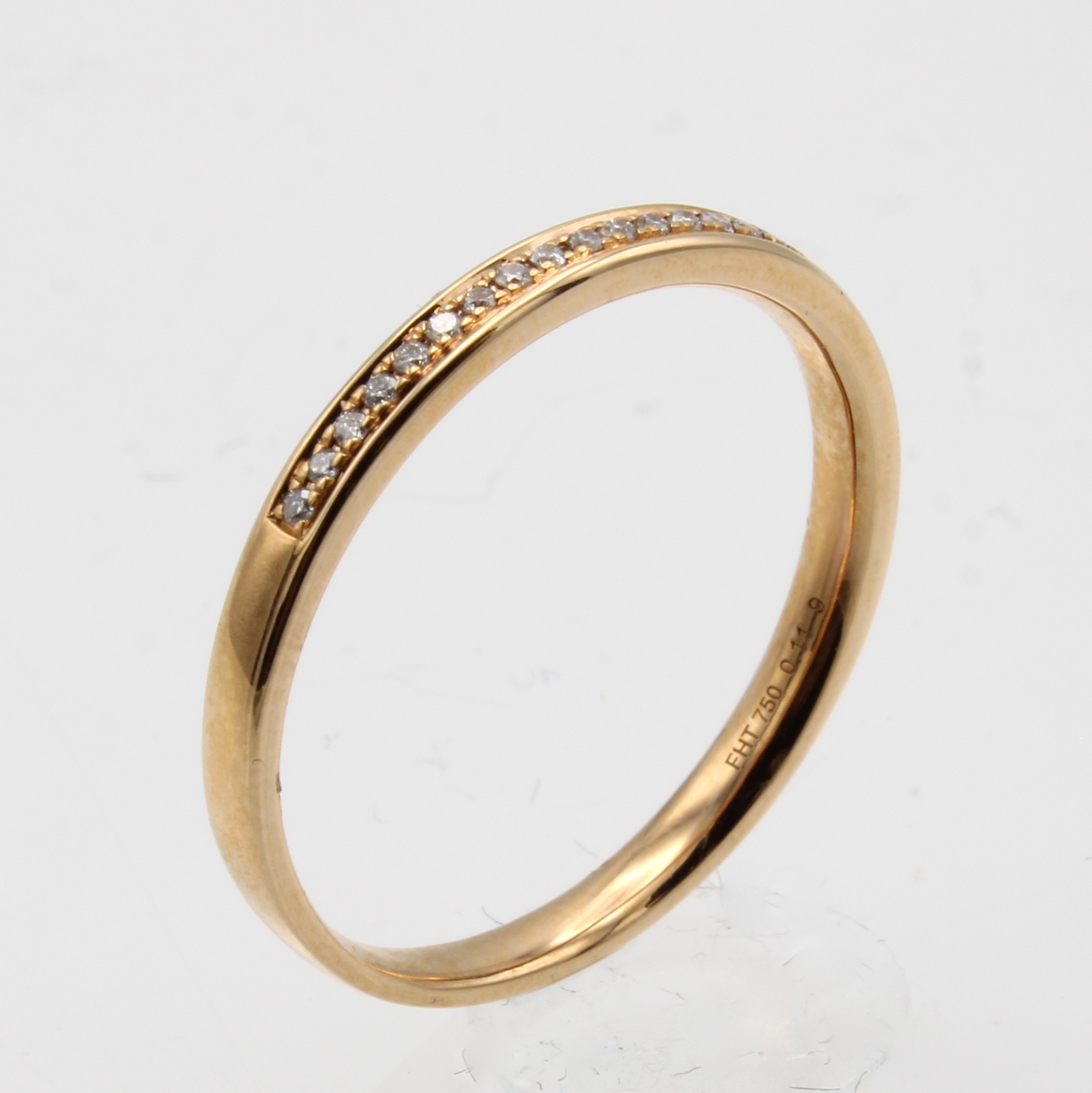 Image 27037823 - Halbmemoryring mit Brillanten, RG 750/000, Brill. zus. ca. 0.11 ct Weiß/si, RW ca. 54, ...