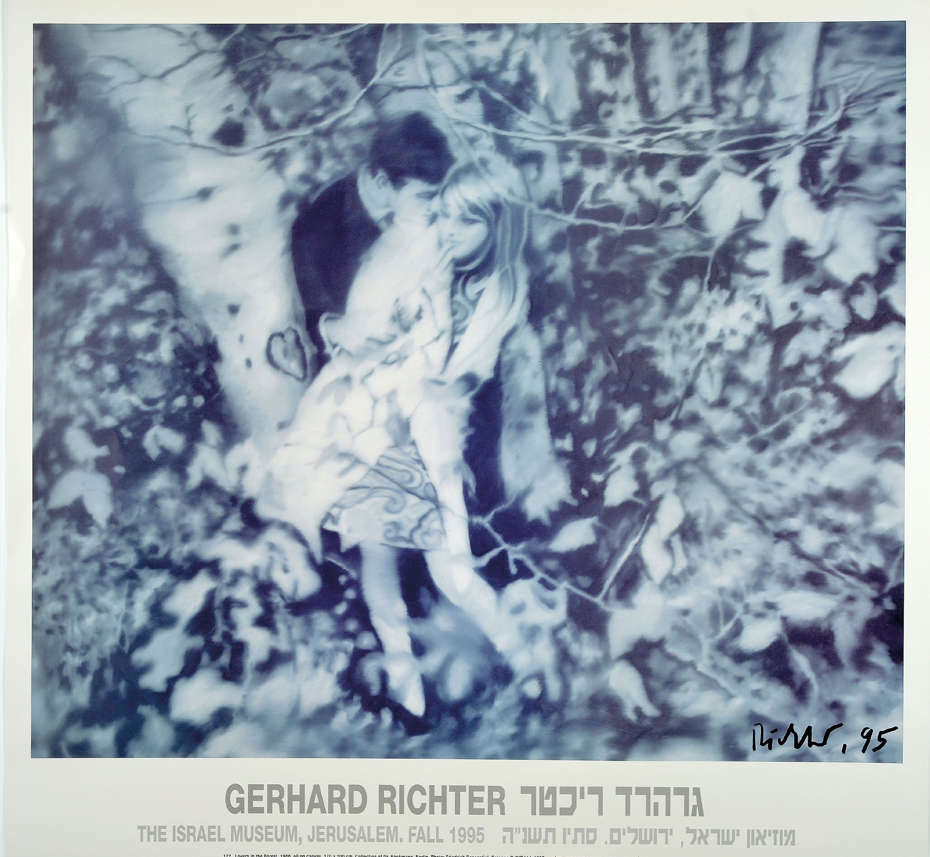 Detail k: Gerhard Richter, geb. 1932, Lovers in the Forest, Offset auf leichtem Karton, rechts unten handsign., hrsg. The Israel Museum Tel Aviv 1995, Blattgr. ...
