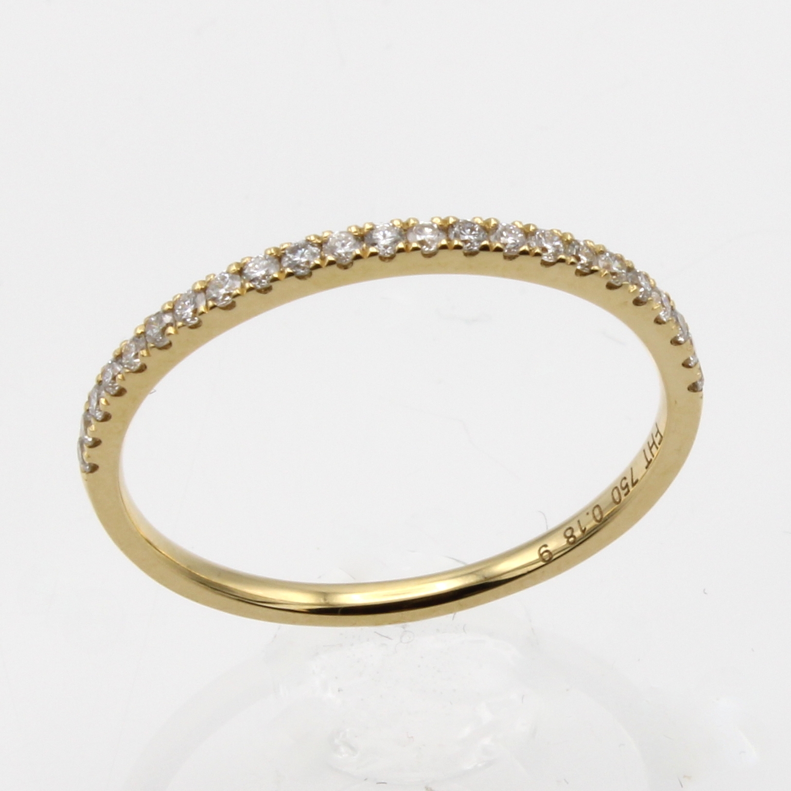 Image 27037866 - Halbmemoryring mit Brillanten, GG 750/000, Brill. zus. ca. 0.18 ct Weiß/si, RW ca. 54 ...