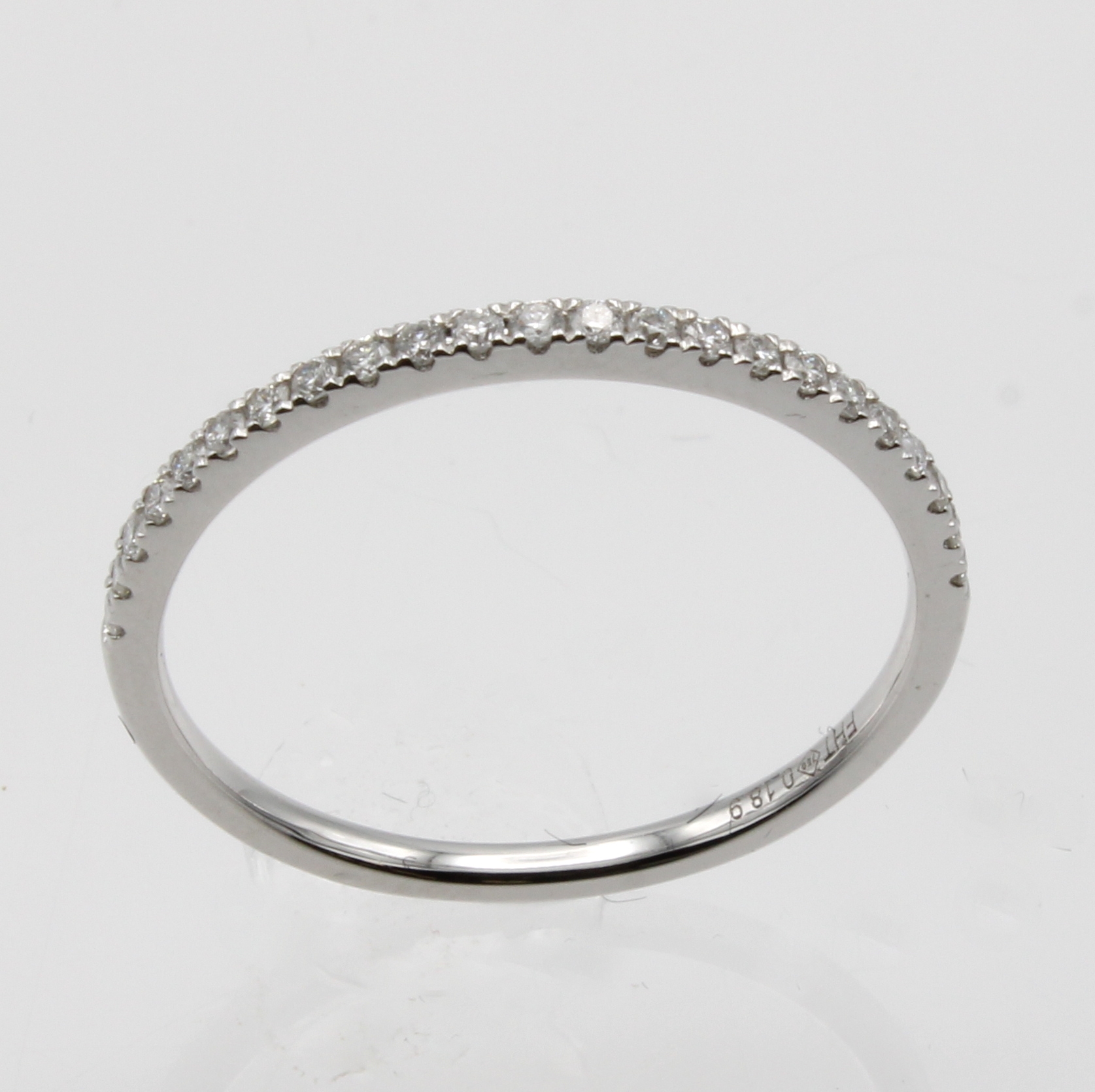 Image 27037868 - Halbmemoryring mit Brillanten, WG 750/000, Brill. zus. ca. 0.18 ct Weiß/si, RW ca. 56 ...