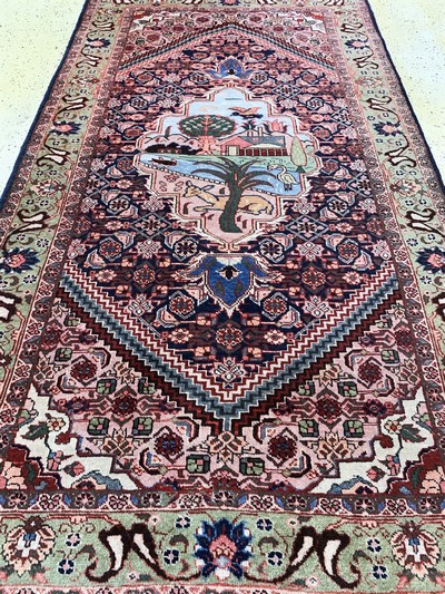 27037801d - Täbriz alt, Persien, Mitte 20.Jhd, Wolle auf Baumwolle, ca. 237 x 130 cm, EHZ: 2-3 ...