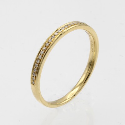 27037821a - Halbmemoryring mit Brillanten, GG 750/000, Brill. zus. ca. 0.11 ct Weiß/si, RW ca. 56 ...