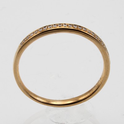 27037823a - Halbmemoryring mit Brillanten, RG 750/000, Brill. zus. ca. 0.11 ct Weiß/si, RW ca. 54, ...