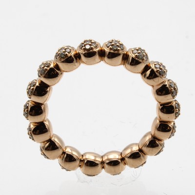 27037825a - Kugelring mit Brillanten, RG 750/000, 136 Brill. rundum gef. zus. ca. 0.64 ct ...