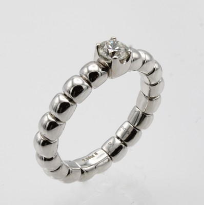 Image Ring mit Brillantsolitär, WG 750/000 im Kugeldesign, l. flexibel, Brill. ca. 0.30 ct ...
