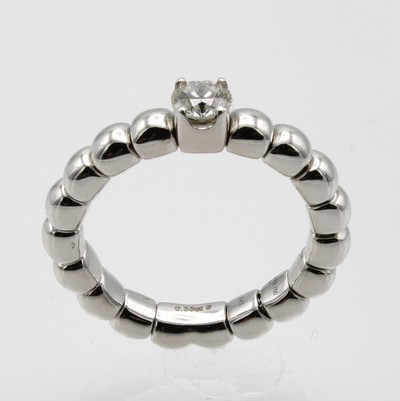 27037831a - Ring mit Brillantsolitär, WG 750/000 im Kugeldesign, l. flexibel, Brill. ca. 0.30 ct ...