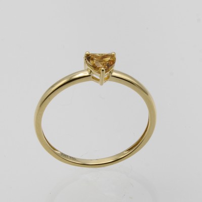 Image Ring mit Citrinherz, GG 750/000, Citrin ca. 0.43 ct, RW ca. 58 Schätzpreis: 950, - EUR
