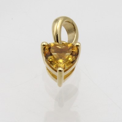 Image Anhänger mit Citrinherz, GG 750/000, Citrin ca. 0.43 ct Schätzpreis: 350, - EUR