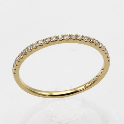 Image Halbmemoryring mit Brillanten, GG 750/000, Brill. zus. ca. 0.18 ct Weiß/si, RW ca. 54 ...
