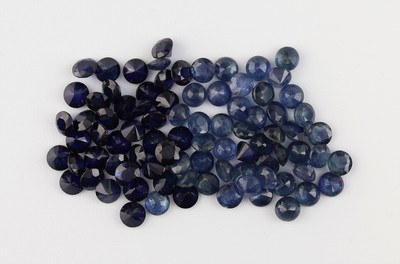 Image Lot lose Saphire, zus. ca. 15.14 ct, rundfacett., versch. Größen und Farbnuancen ...