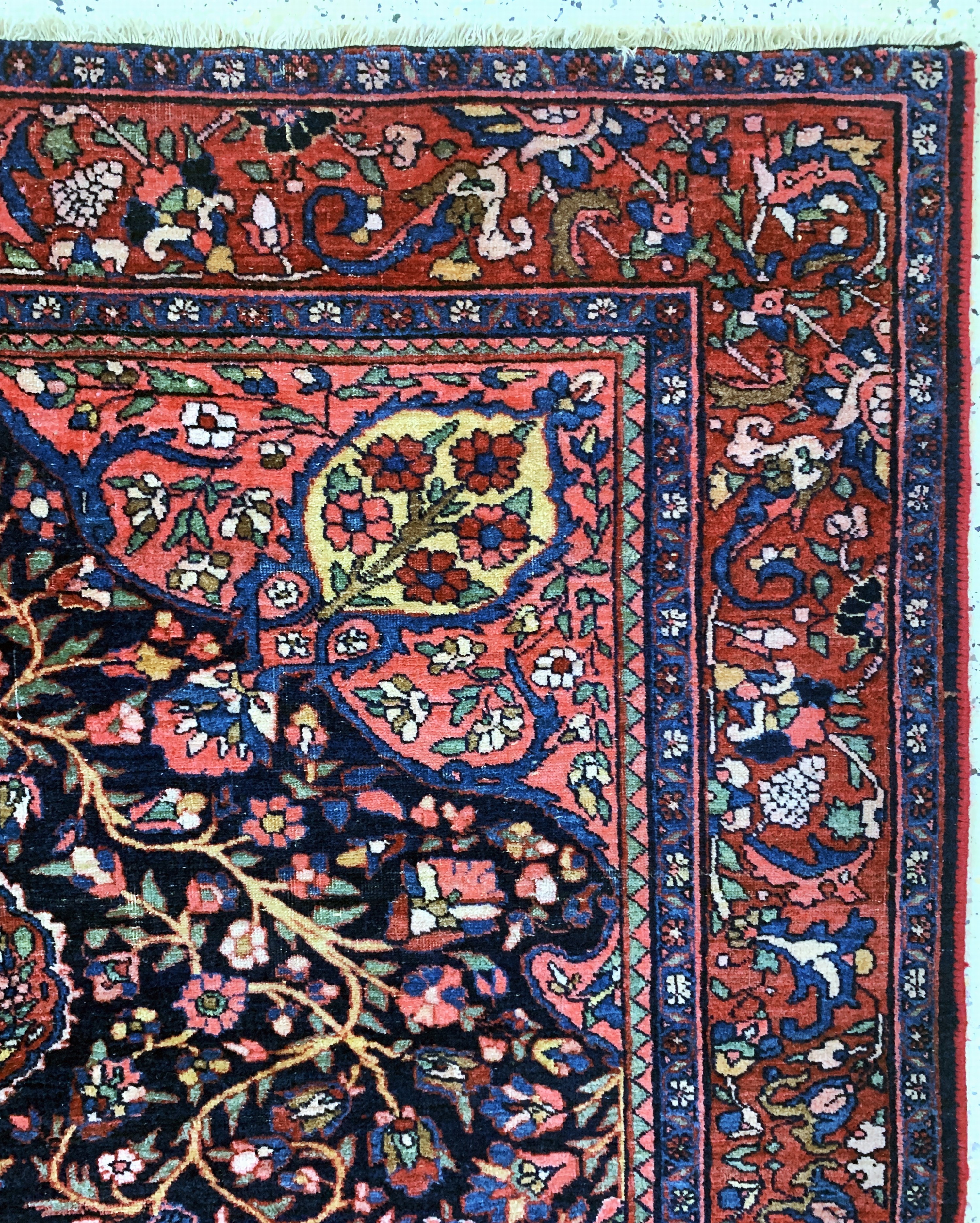 Detail e: Bidjar antik, Persien, Anfang 20.Jhd, Wolleauf Baumwolle, ca. 195 x 134 cm, EHZ: 3