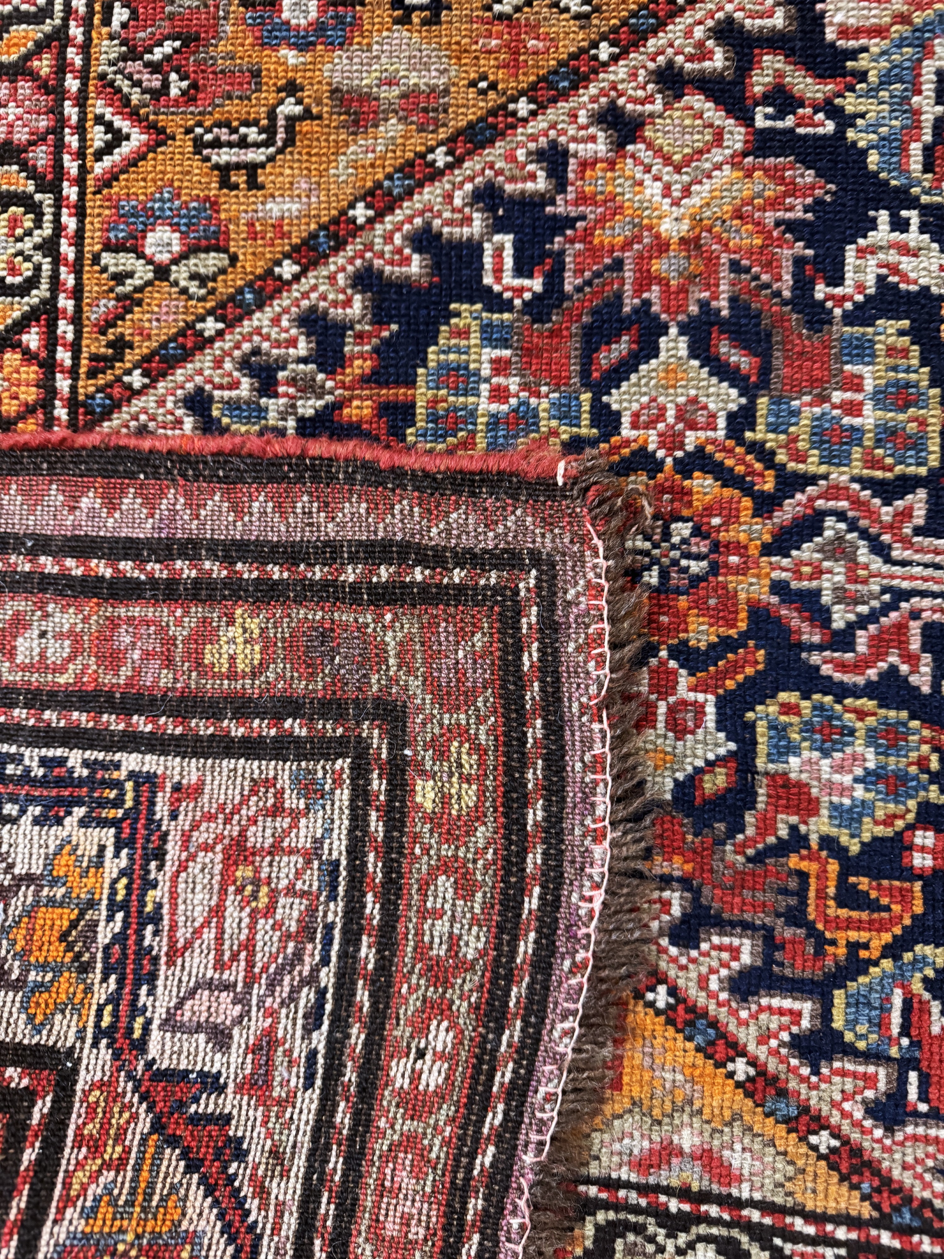 Detail e: Antiker Malayer, Persien, 19.Jhd, Wolle aufWolle, ca. 191 x 127 cm, EHZ: 3