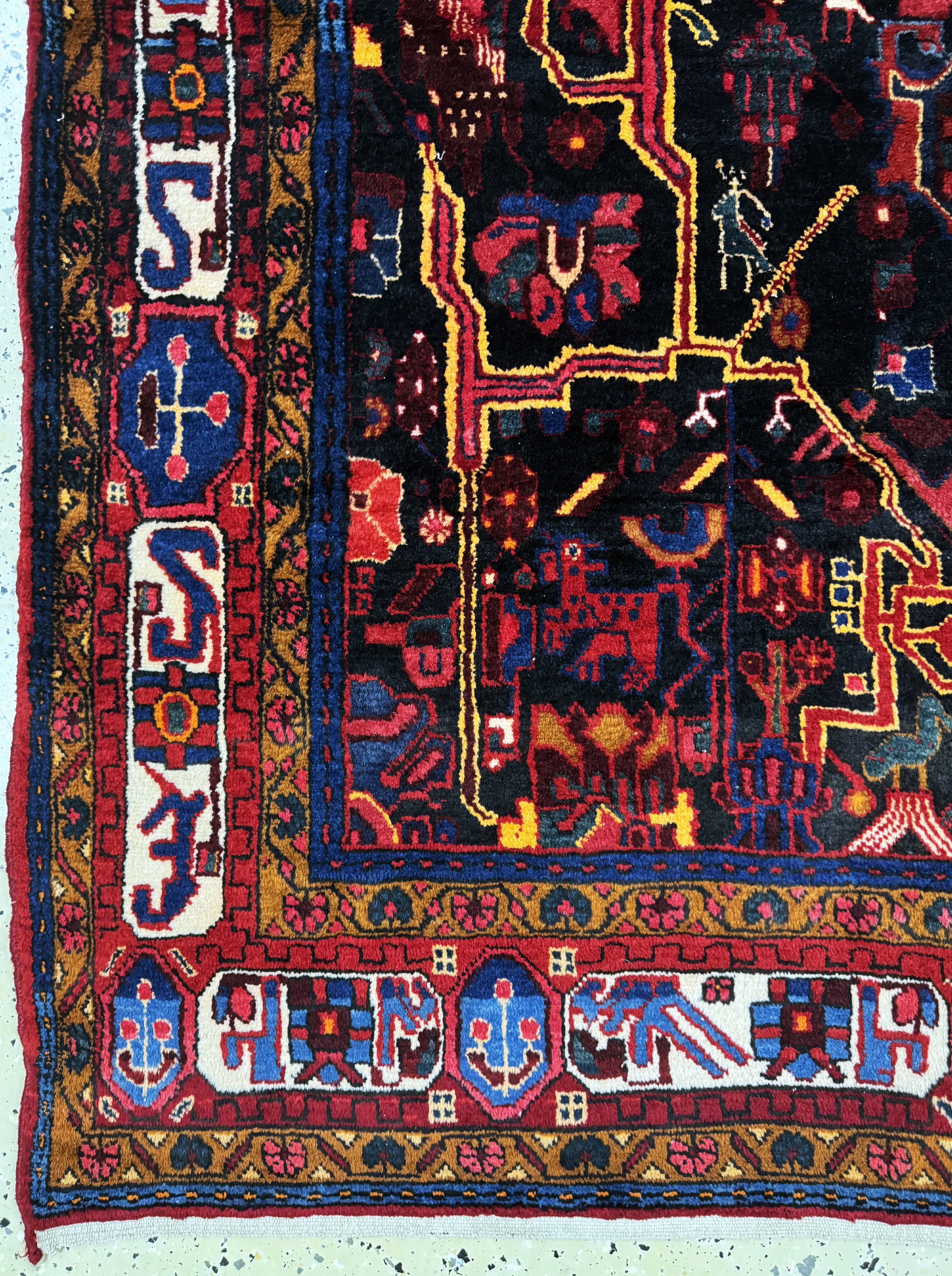 Detail b: Toyserkan, Persien, Mitte 20.Jhd, Wolle aufBaumwolle, ca. 288 x 160 cm, gereinigt, EHZ: 2