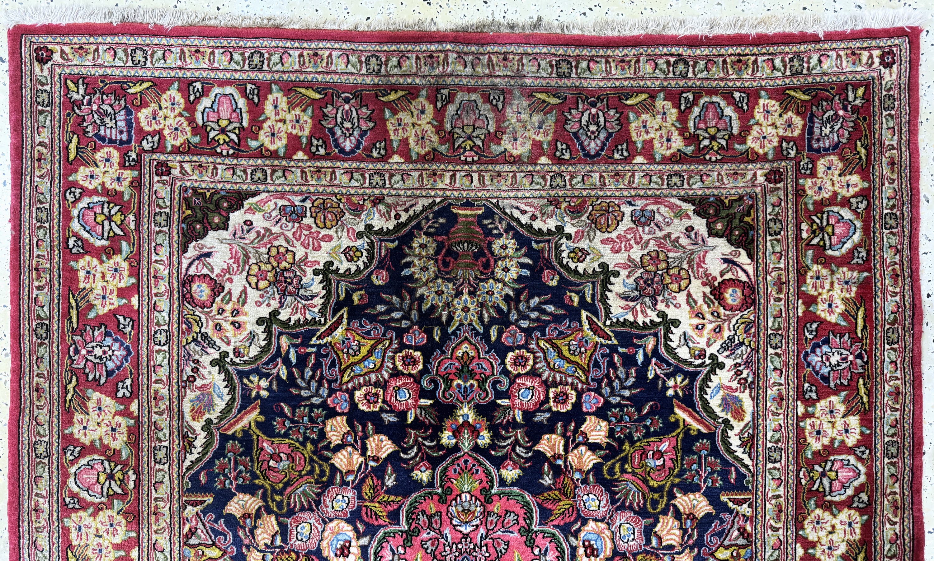 Detail a: Ghom Kork, Persien, Ende 20.Jhd, Korkwolle,ca. 210 x 140 cm, Reinigungsbedürftig, EHZ: 2