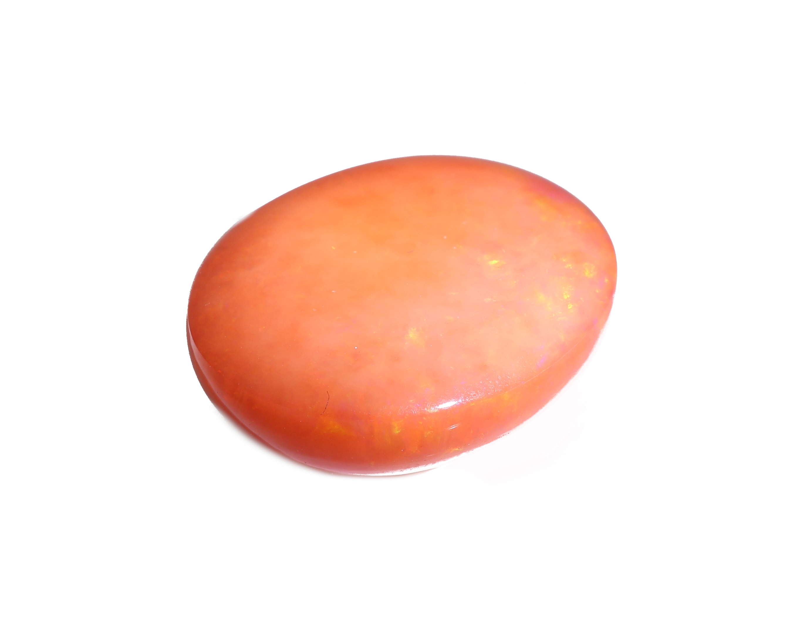 Detail c: Loser roter Opal, ca. 15.55 ct, ovaler Cabochon, intensives Rot, 20.91 x 16.62 x 8.17mm