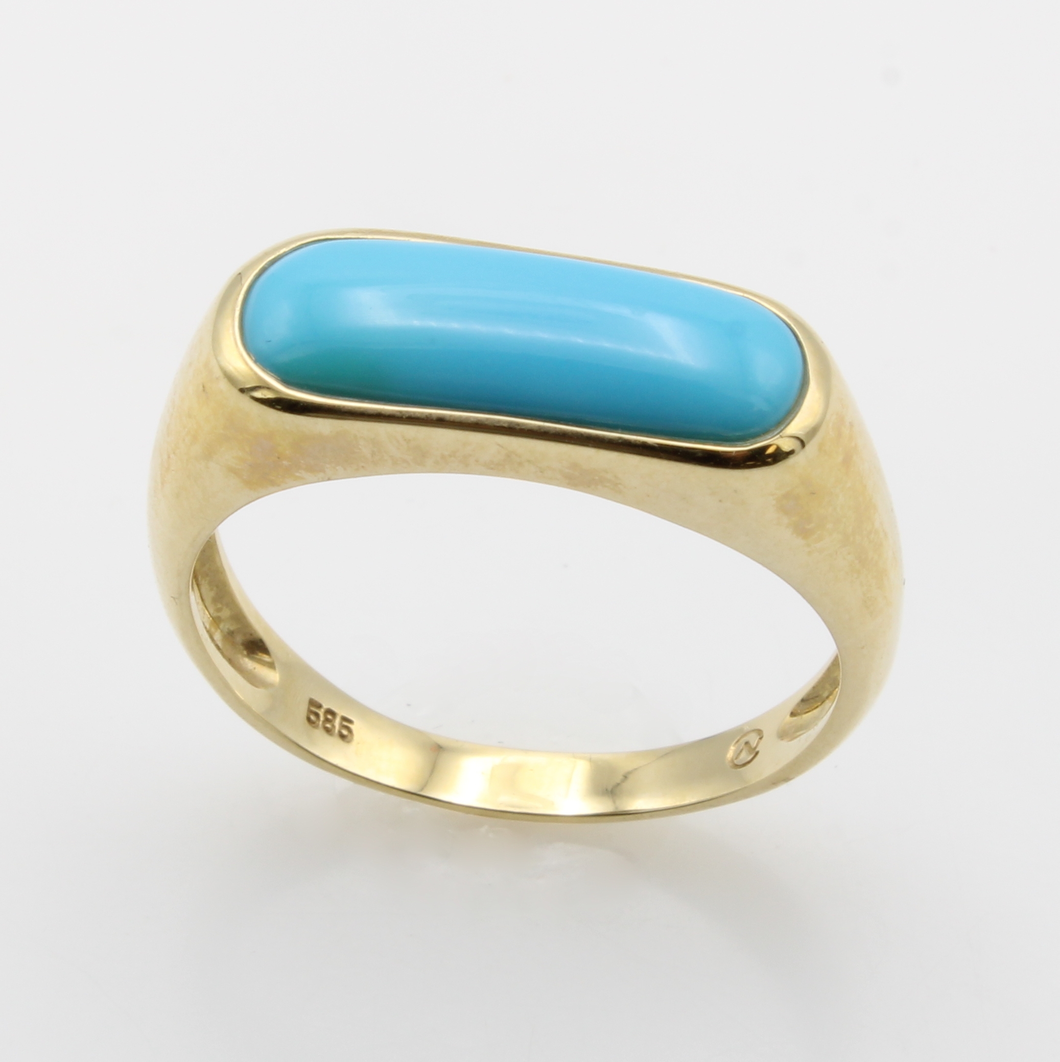 Image 27037965 - Ring mit Türkis, GG 585/000, Türkis ca. 5x15 mm, RW ca. 58 Schätzpreis: 400, - EUR