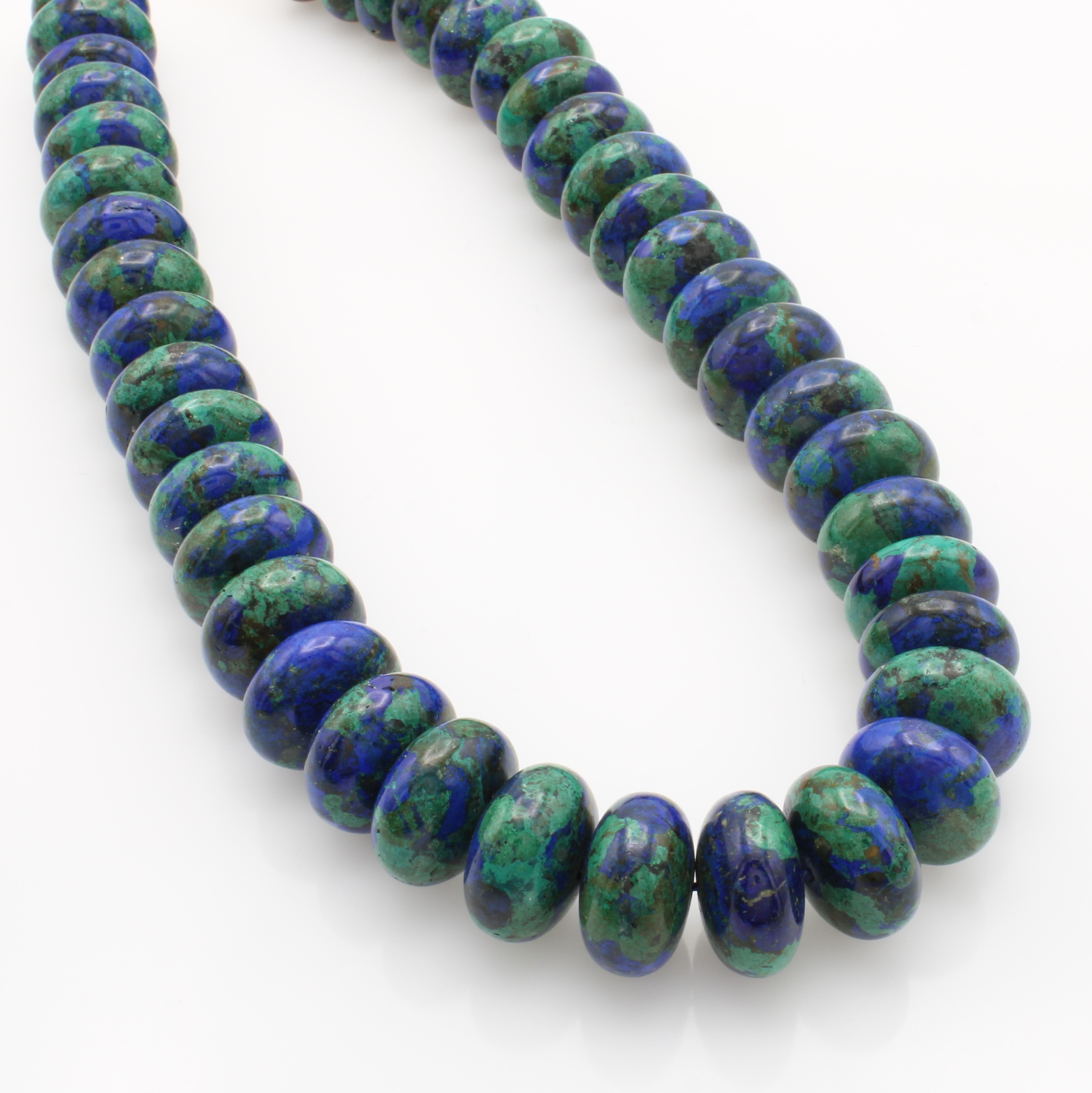 Image 27037972 - Azurit/Malachitkette, Karabinerschl. verg., Rondelle ca. 18 mm, L. ca. 43 cm ...