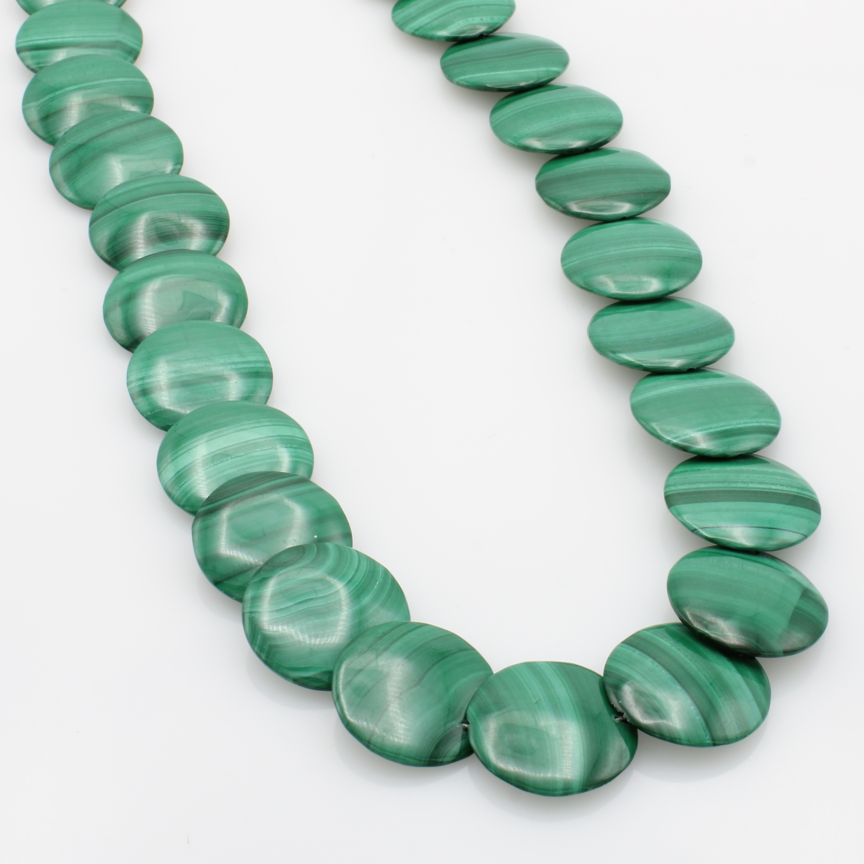 Image 27037973 - Malachitkette, Karabinerschl. verg., Malachitscheiben ca. 20 mm, L. ca. 40.5 cm ...