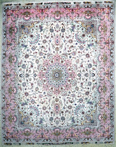 Image Täbriz fein(50 Raj), Persien, Ende 20.Jhd, Korkwolle mit und auf Seide, ca. 308 x 247 ...