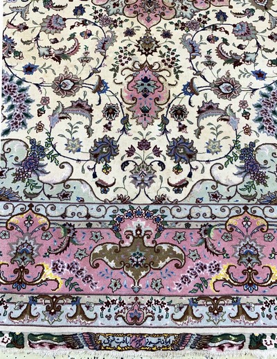 27037903b - Täbriz fein(50 Raj), Persien, Ende 20.Jhd, Korkwolle mit und auf Seide, ca. 308 x 247 ...