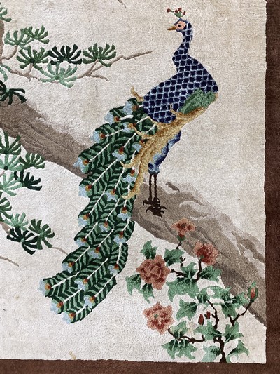 27037905c - Seiden-Teppich, China, Mitte 20.Jhd, reine Naturseide, ca. 140 x 86 cm, ...