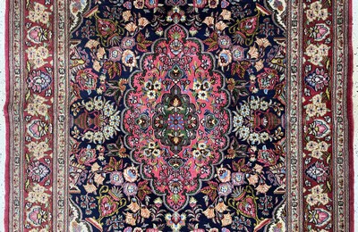 27037915b - Ghom Kork, Persien, Ende 20.Jhd, Korkwolle,ca. 210 x 140 cm, Reinigungsbedürftig, EHZ: ...