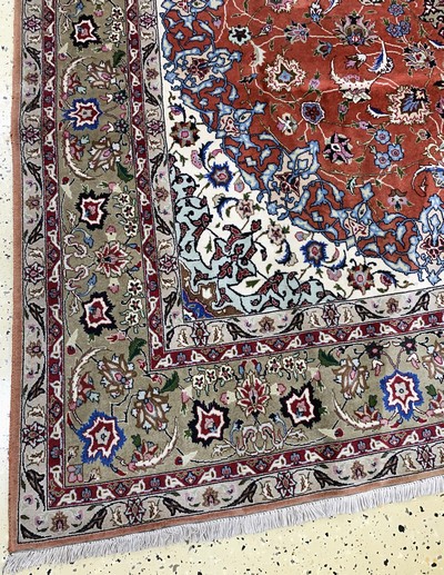 27037919b - Täbriz fein(50 Raj), Persien, Ende 20.Jhd, Korkwolle mit Seide, ca. 304 x 200 cm, ca. ...