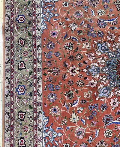 27037919d - Täbriz fein(50 Raj), Persien, Ende 20.Jhd, Korkwolle mit Seide, ca. 304 x 200 cm, ca. ...