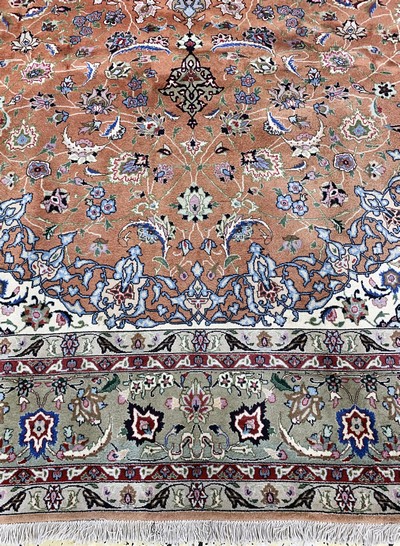 27037919h - Täbriz fein(50 Raj), Persien, Ende 20.Jhd, Korkwolle mit Seide, ca. 304 x 200 cm, ca. ...