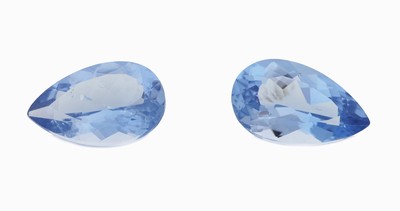 Image Lot 2 lose Aquamarine, zus. ca. 8.68 ct, facett. Tropfen, 1 x 4.16 ct, 1 x 4.52 ct ...