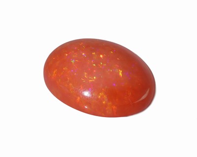 27037933b - Loser roter Opal, ca. 15.55 ct, ovaler Cabochon, intensives Rot, 20.91 x 16.62 x 8.17mm ...