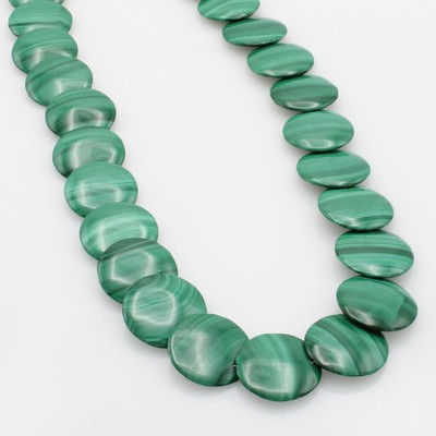 Image Malachitkette, Karabinerschl. verg., Malachitscheiben ca. 20 mm, L. ca. 40.5 cm ...