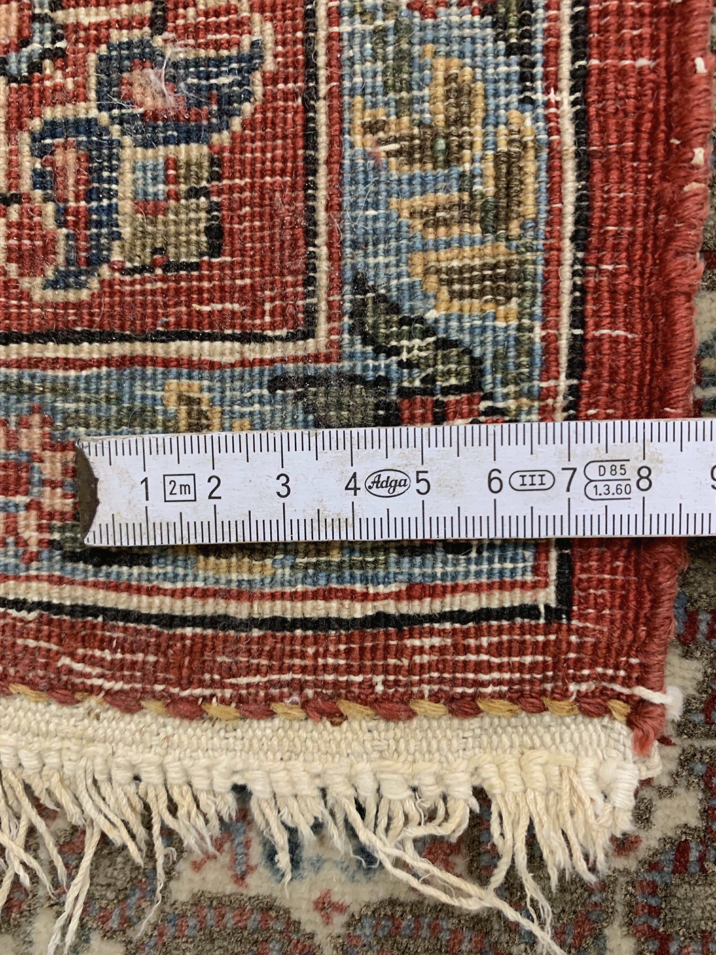 Detail f: Ghom Kork fein, Persien, Mitte 20.Jhd, Korkwolle auf Baumwolle, ca. 210 x 142 cm, verblasst, EHZ: 2-3